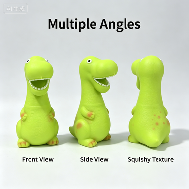 Cute Green Dinosaur Stress Relief Toy Soft Squishy Dino Figure for Kids & Adults