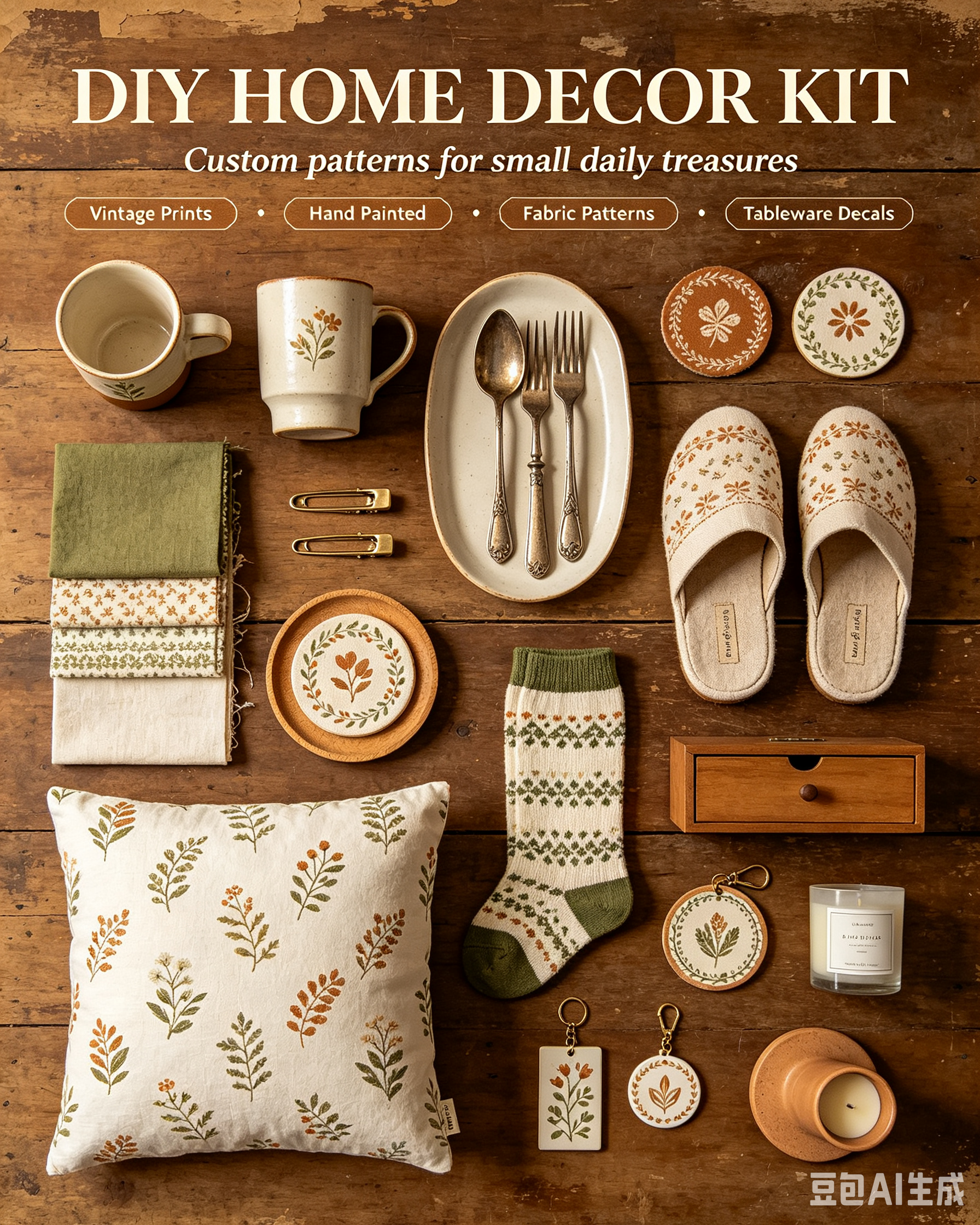 Custom DIY Home Decor Craft Kit | Mix & Match Color Pop Personalize Household Accessories Set