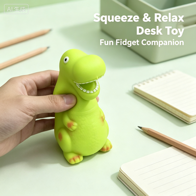 Cute Green Dinosaur Stress Relief Toy Soft Squishy Dino Figure for Kids & Adults