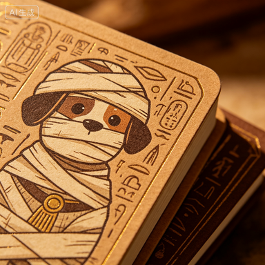Halloween Mummy Cartoon Dog Spiral Notebook | Vintage Egyptian Tomb Journal for School, Notes and Creative Writing