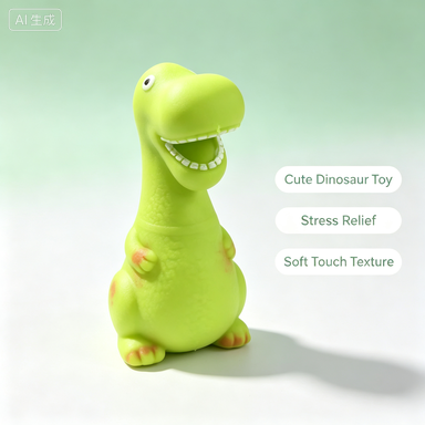 Cute Green Dinosaur Stress Relief Toy Soft Squishy Dino Figure for Kids & Adults